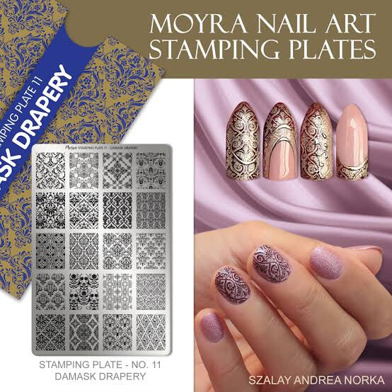 Damask Drapery - Stamp your nails