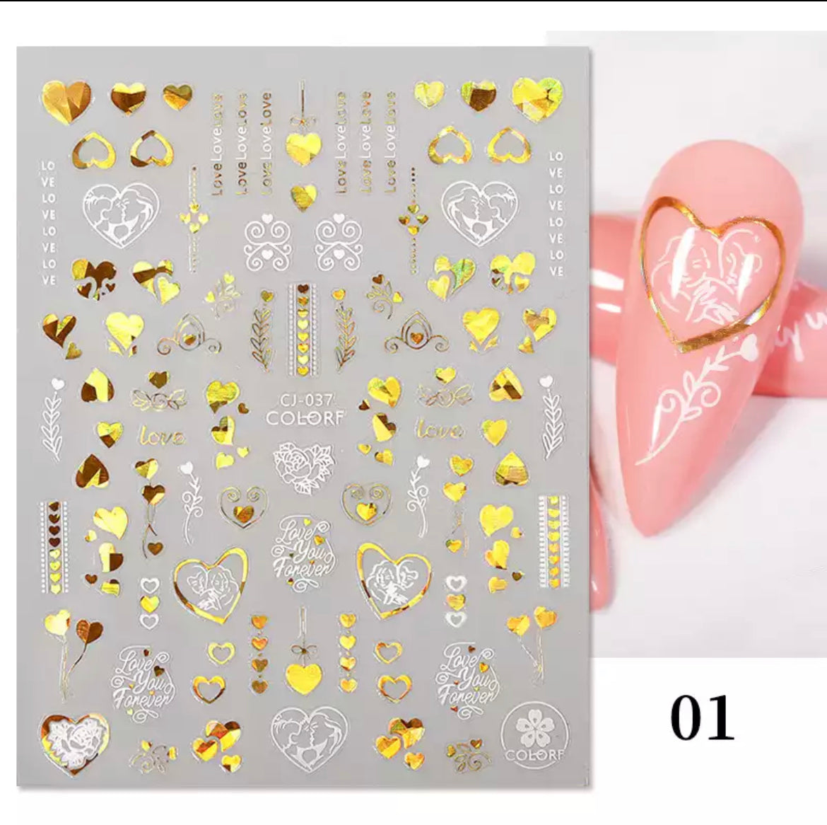 Sticker love oro