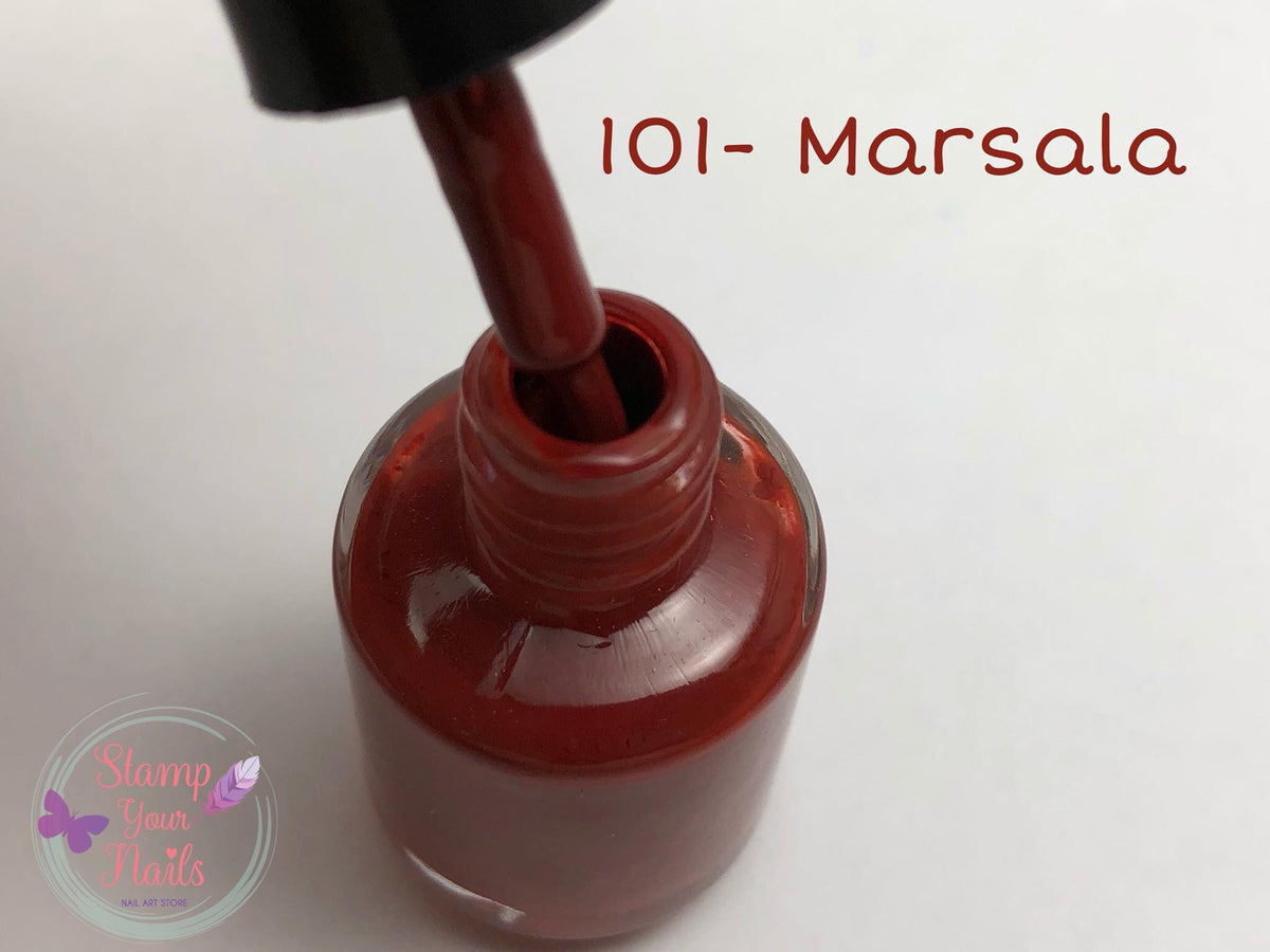 Tinta rojo quemado Marsala - estampado uñas, stamp your nails