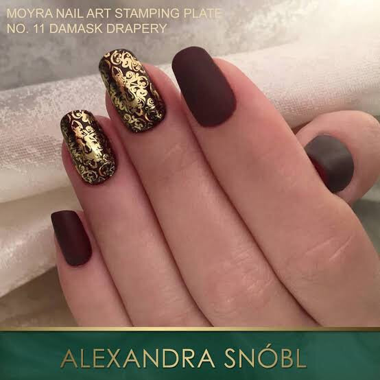 Damask Drapery - Stamp your nails